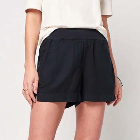 Faherty Arlie Day Pull On Rolled Cuff Lounge Short Washed Black Women's Size L - Picture 1 of 7